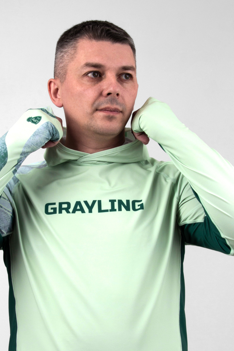 Лонгслив с капюшоном GRAYLING Marlin (Марлин) св.зеленый GLMH-01LG